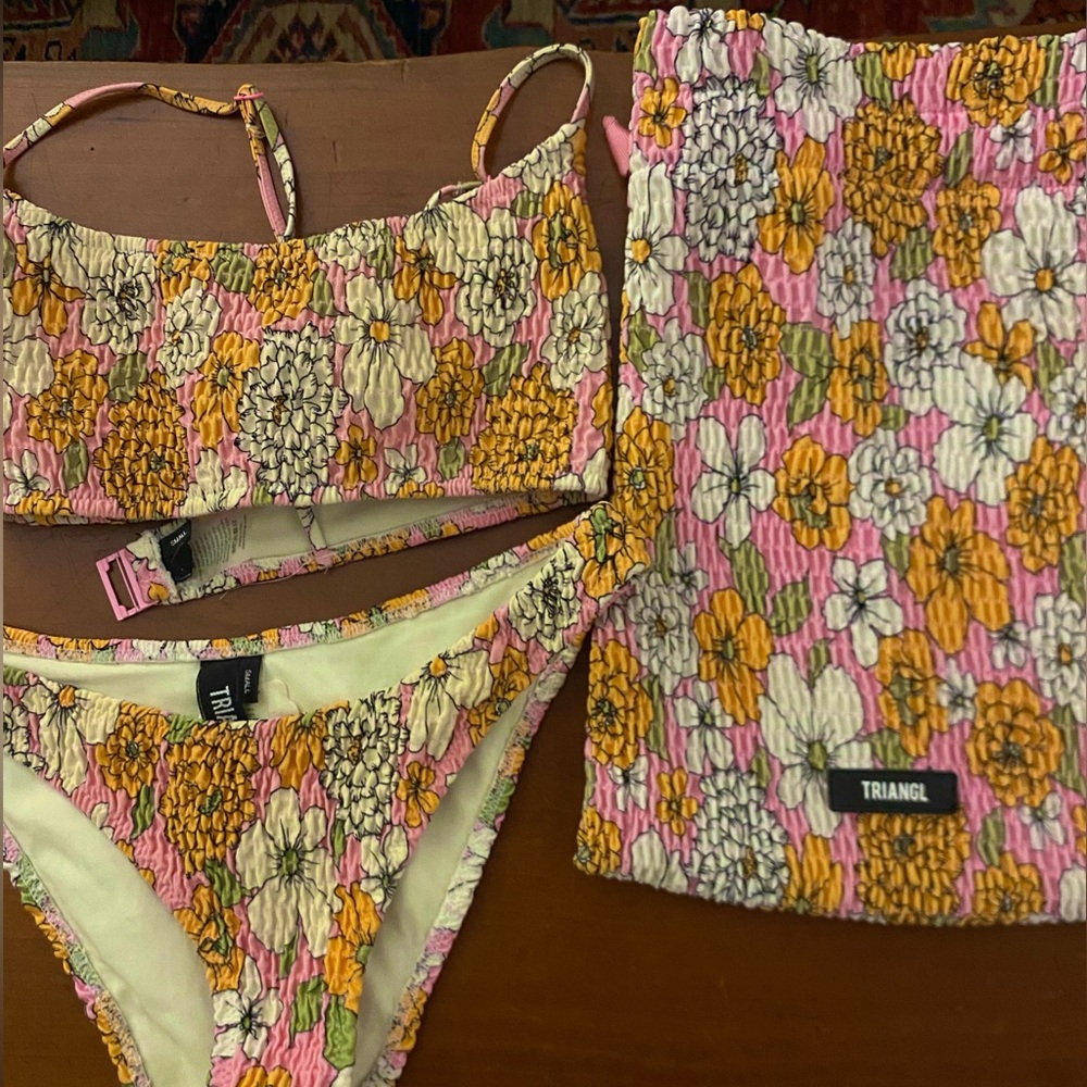Triangl Swimwear smocked bikini set